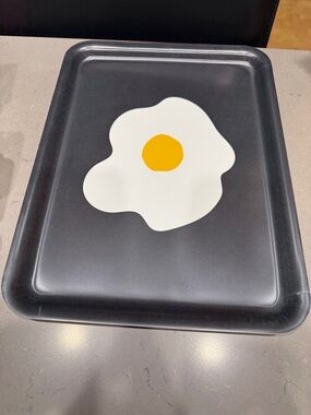 IKEABlack Breakfast Tray with Sunny Egg Design, New